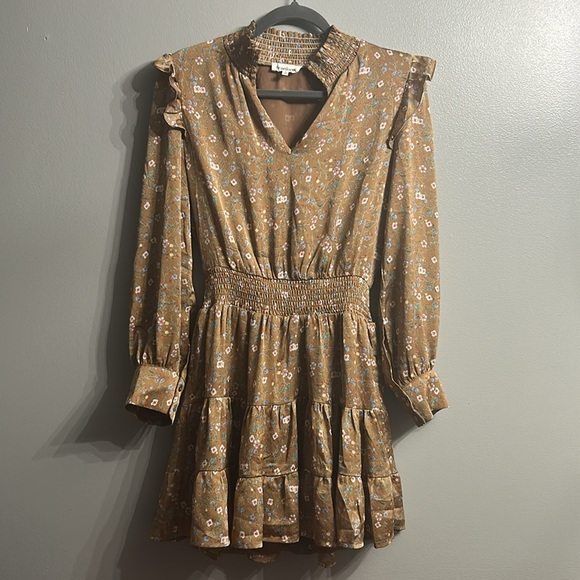 HEARTLOOM Benet Mini Dress in Whiskey SZ Small - Picture 2 of 10